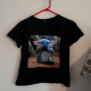 Black grogu baby yoda tshirt